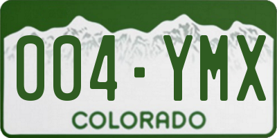 CO license plate 004YMX