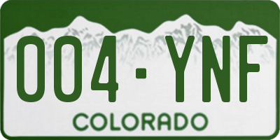 CO license plate 004YNF