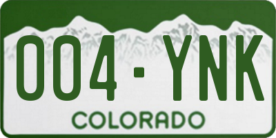 CO license plate 004YNK
