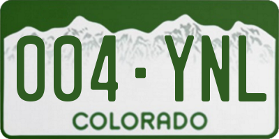 CO license plate 004YNL