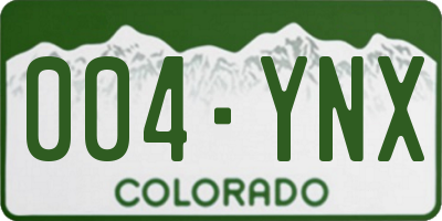 CO license plate 004YNX