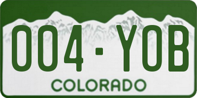 CO license plate 004YOB