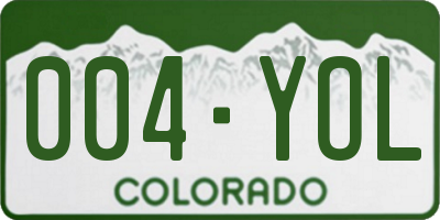 CO license plate 004YOL
