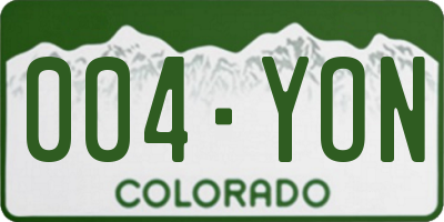 CO license plate 004YON