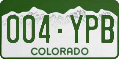 CO license plate 004YPB