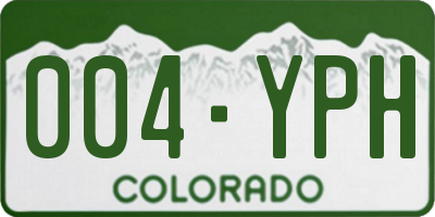 CO license plate 004YPH