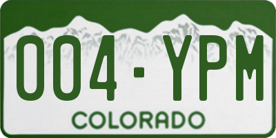 CO license plate 004YPM