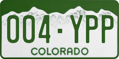 CO license plate 004YPP