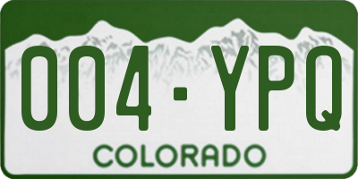CO license plate 004YPQ