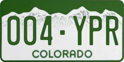 CO license plate 004YPR