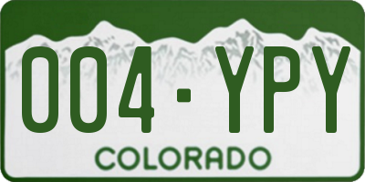 CO license plate 004YPY