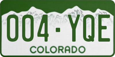 CO license plate 004YQE
