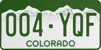 CO license plate 004YQF