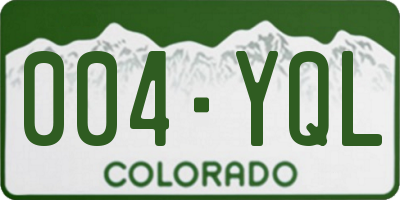 CO license plate 004YQL