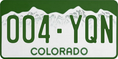 CO license plate 004YQN