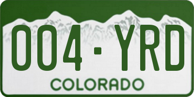 CO license plate 004YRD