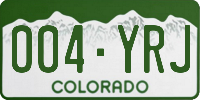 CO license plate 004YRJ
