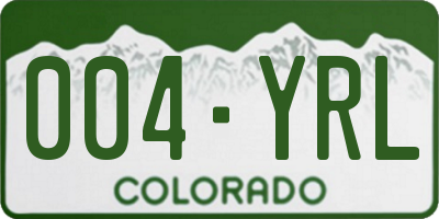 CO license plate 004YRL