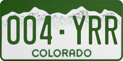 CO license plate 004YRR