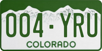 CO license plate 004YRU