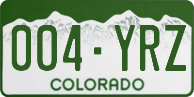 CO license plate 004YRZ