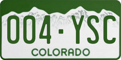 CO license plate 004YSC