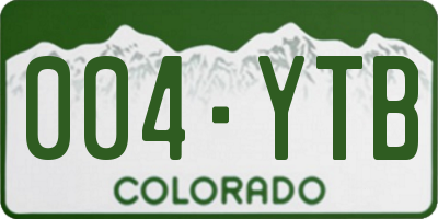 CO license plate 004YTB