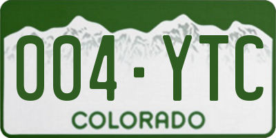 CO license plate 004YTC