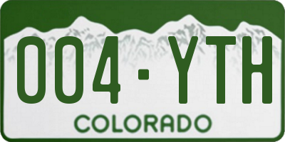 CO license plate 004YTH