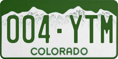 CO license plate 004YTM