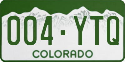 CO license plate 004YTQ