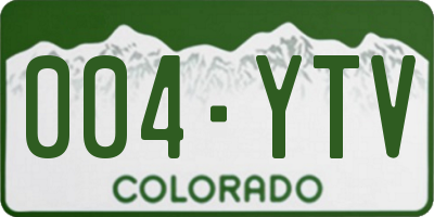 CO license plate 004YTV