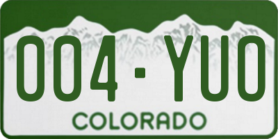 CO license plate 004YUO