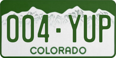 CO license plate 004YUP