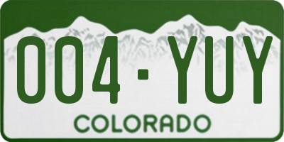 CO license plate 004YUY