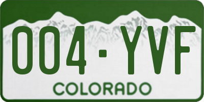 CO license plate 004YVF