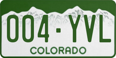 CO license plate 004YVL