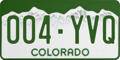CO license plate 004YVQ