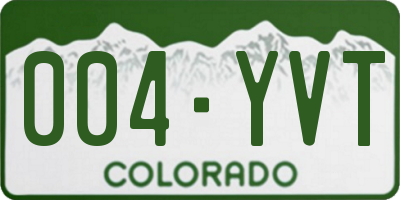 CO license plate 004YVT
