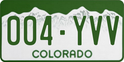 CO license plate 004YVV