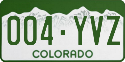 CO license plate 004YVZ