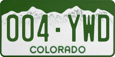 CO license plate 004YWD