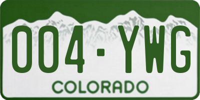 CO license plate 004YWG