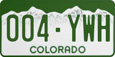 CO license plate 004YWH
