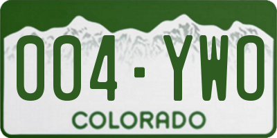 CO license plate 004YWO