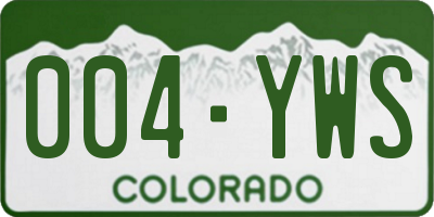 CO license plate 004YWS