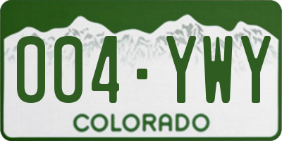 CO license plate 004YWY