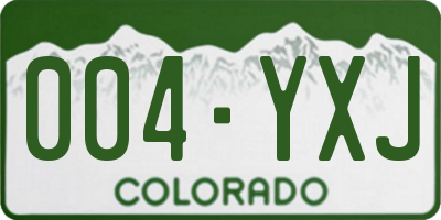 CO license plate 004YXJ