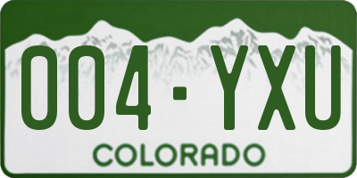 CO license plate 004YXU