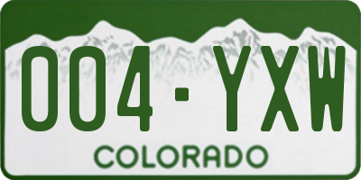 CO license plate 004YXW